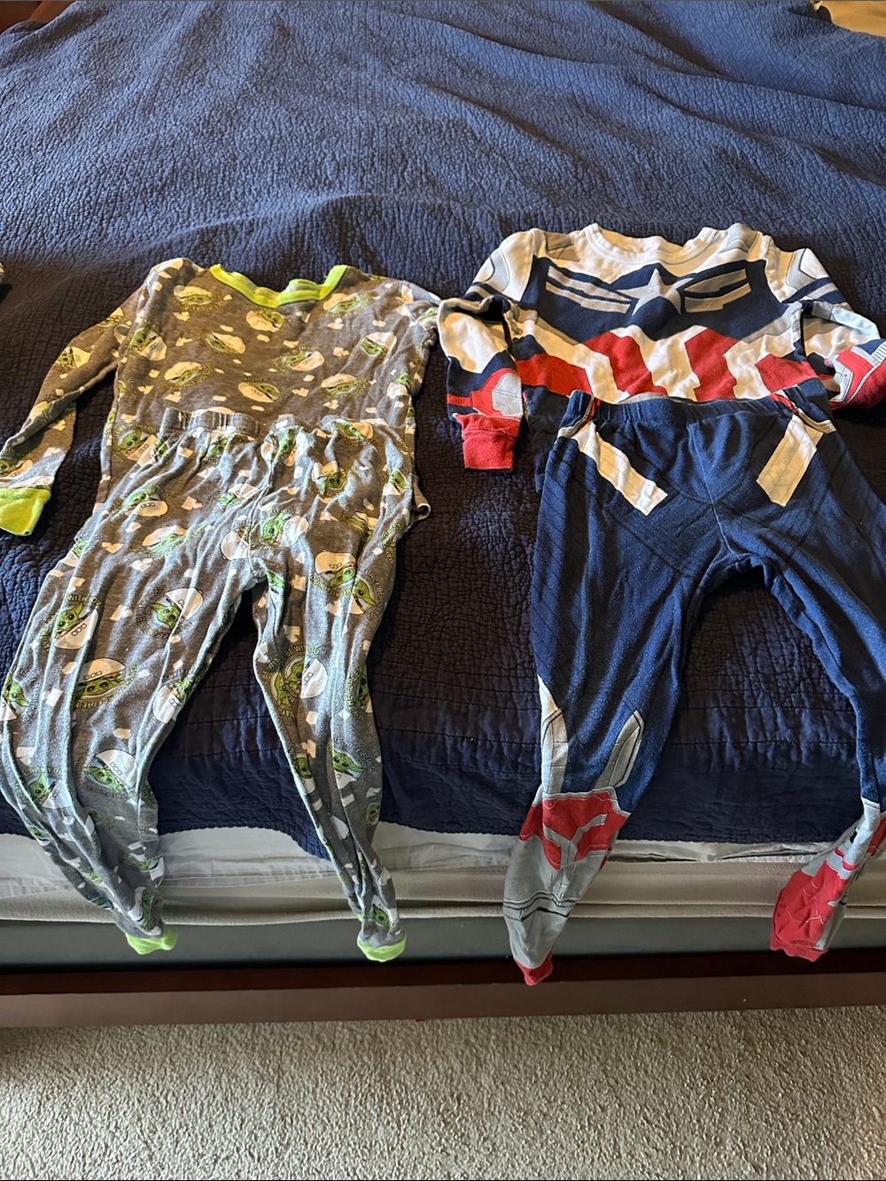 Disney Kids Pajama Set in Navy, Gray, Red and Green